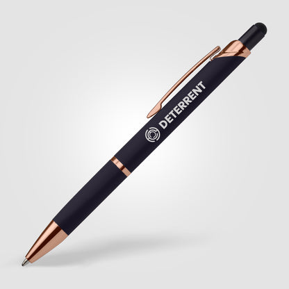 Blue (Barrel) Zenith Tri-Softy Rose Gold w/Stylus