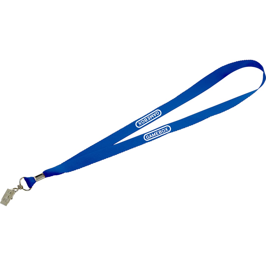Blue Lanyard with Bulldog Clip