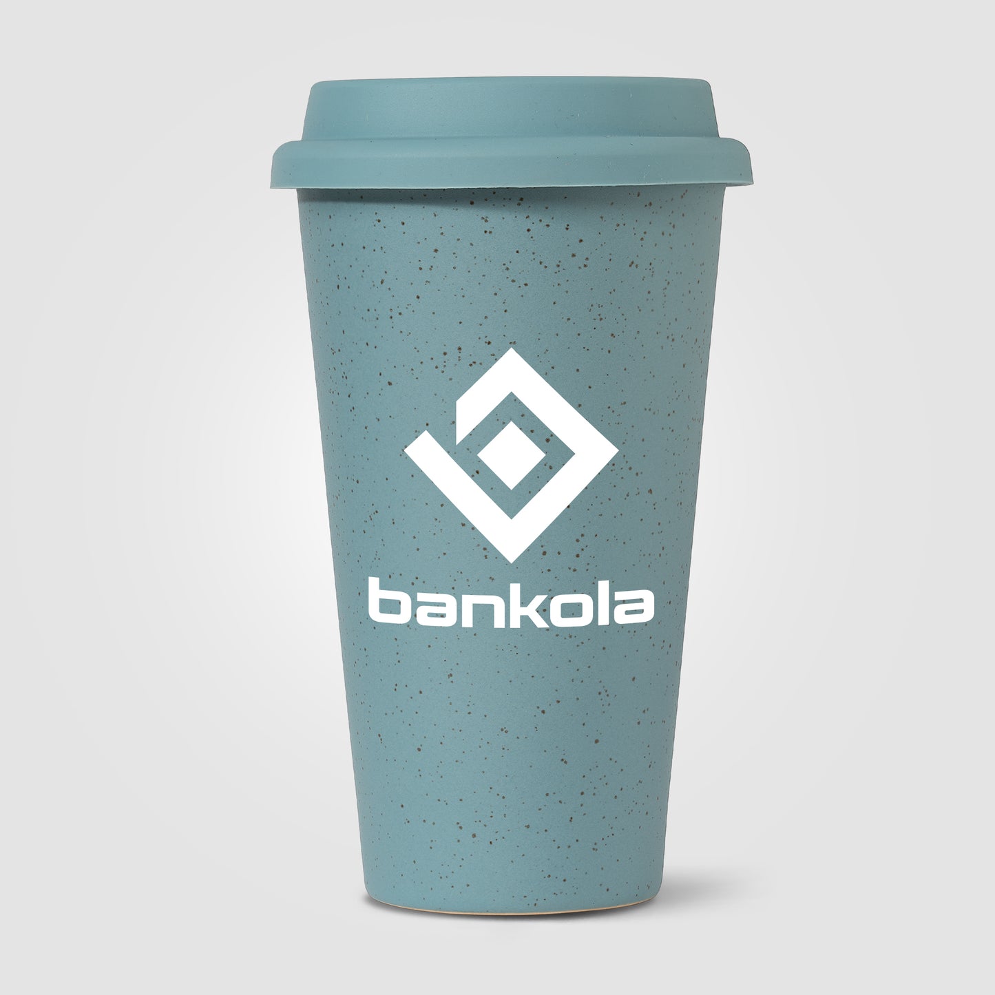 Blue (Lid) Equator - 9 oz. Double Wall Ceramic Tumbler with Silicone Lid