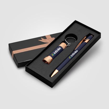 Blue (Product 1 Color) Ellipse & Chroma Softy Rose Gold Classic Ribbon Gift Set
