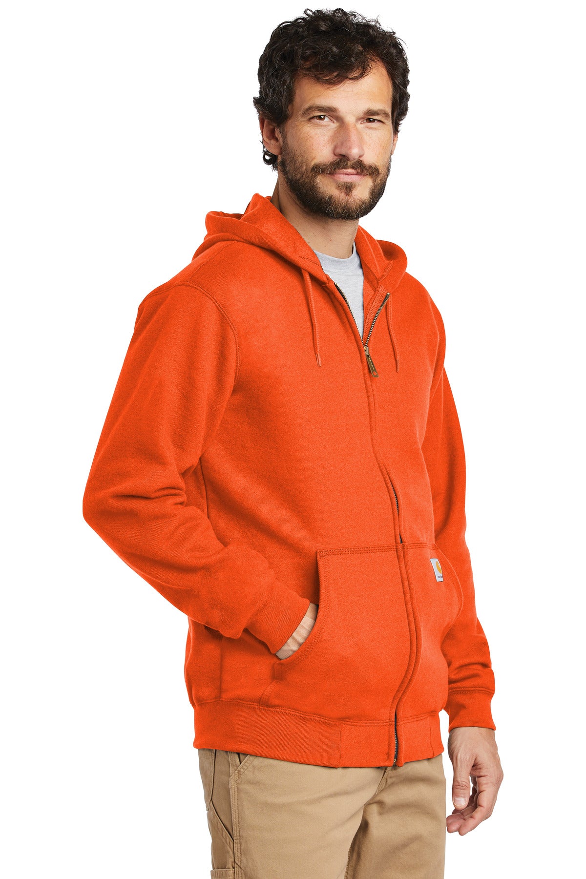 BriteOrng Carhartt Midweight Hooded Zip-Front Sweatshirt. CTK122
