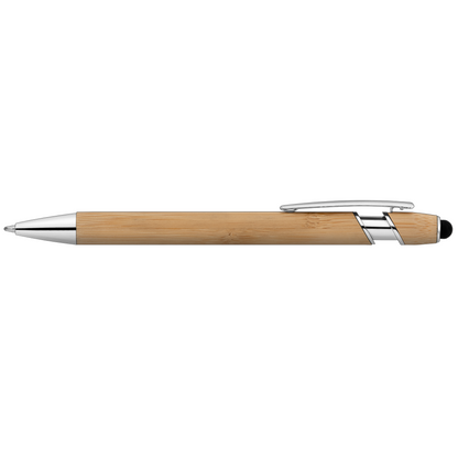 Brown (Barrel) Ellipse Bamboo Stylus Pen plain