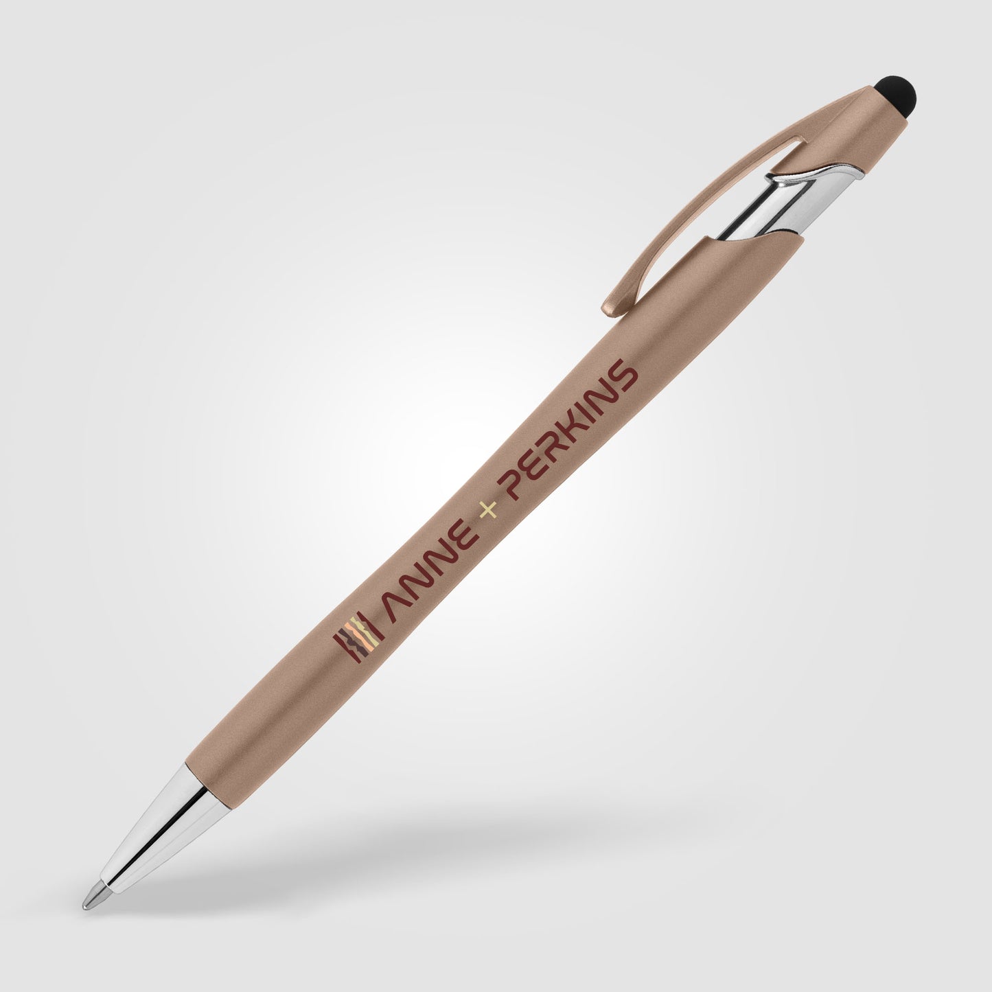 Brown (Barrel) La Jolla Recycled Pen w/ Stylus + Anti-Fraud Ink