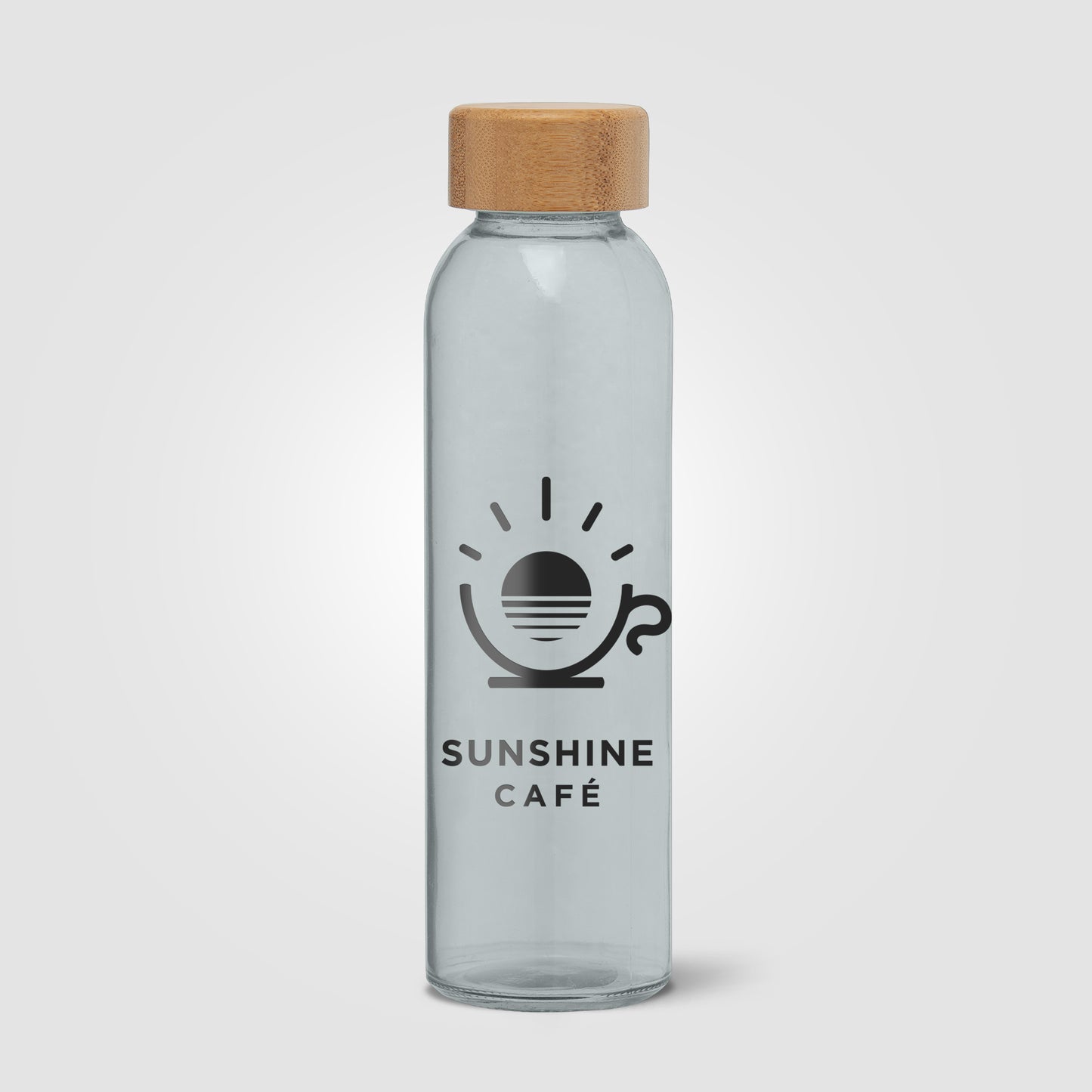 Brown (Lid) Alpine - 17 oz. Glass Bottle with Bamboo Lid