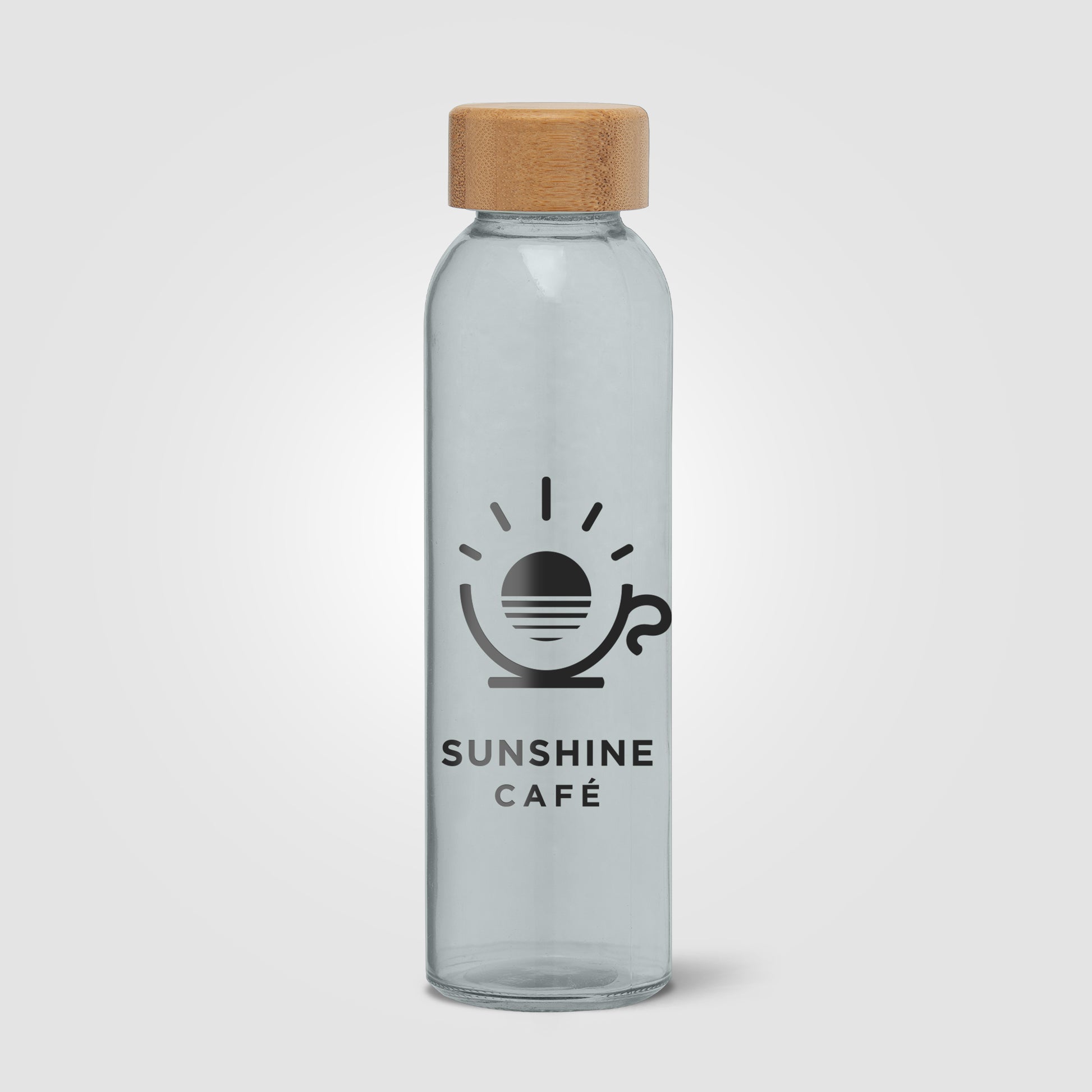 Brown (Lid) Alpine - 17 oz. Glass Bottle with Bamboo Lid
