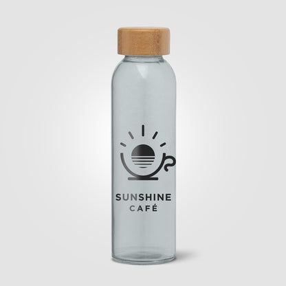Brown (Lid) Alpine - 17 oz. Glass Bottle with Bamboo Lid