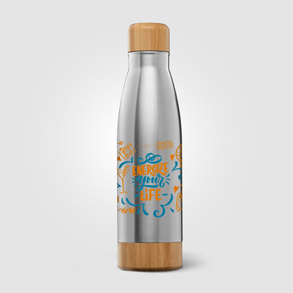 Brown (Lid) Ibiza Bamboo - 21 oz. Double-Wall Stainless Bottle