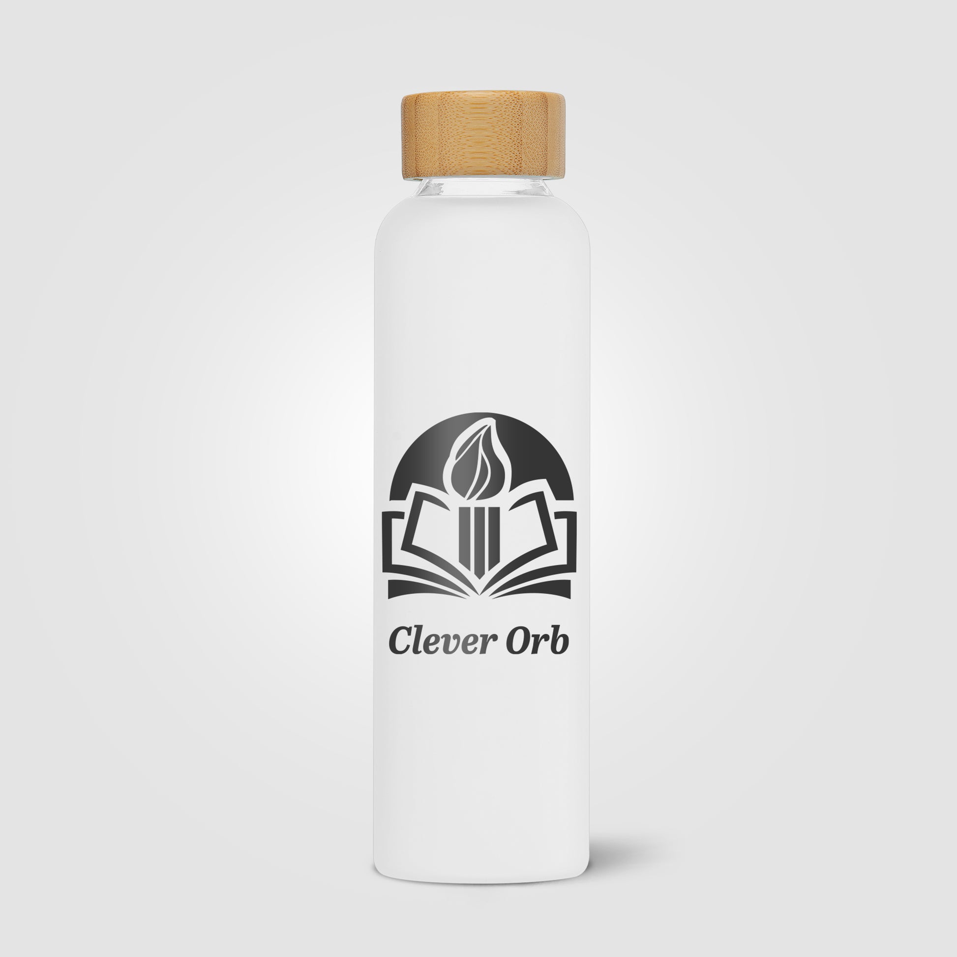 Brown (Lid) Lucerne - 20 oz. Frosted Borosilicate Glass Bottle with Bamboo Lid