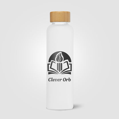 Brown (Lid) Lucerne - 20 oz. Frosted Borosilicate Glass Bottle with Bamboo Lid