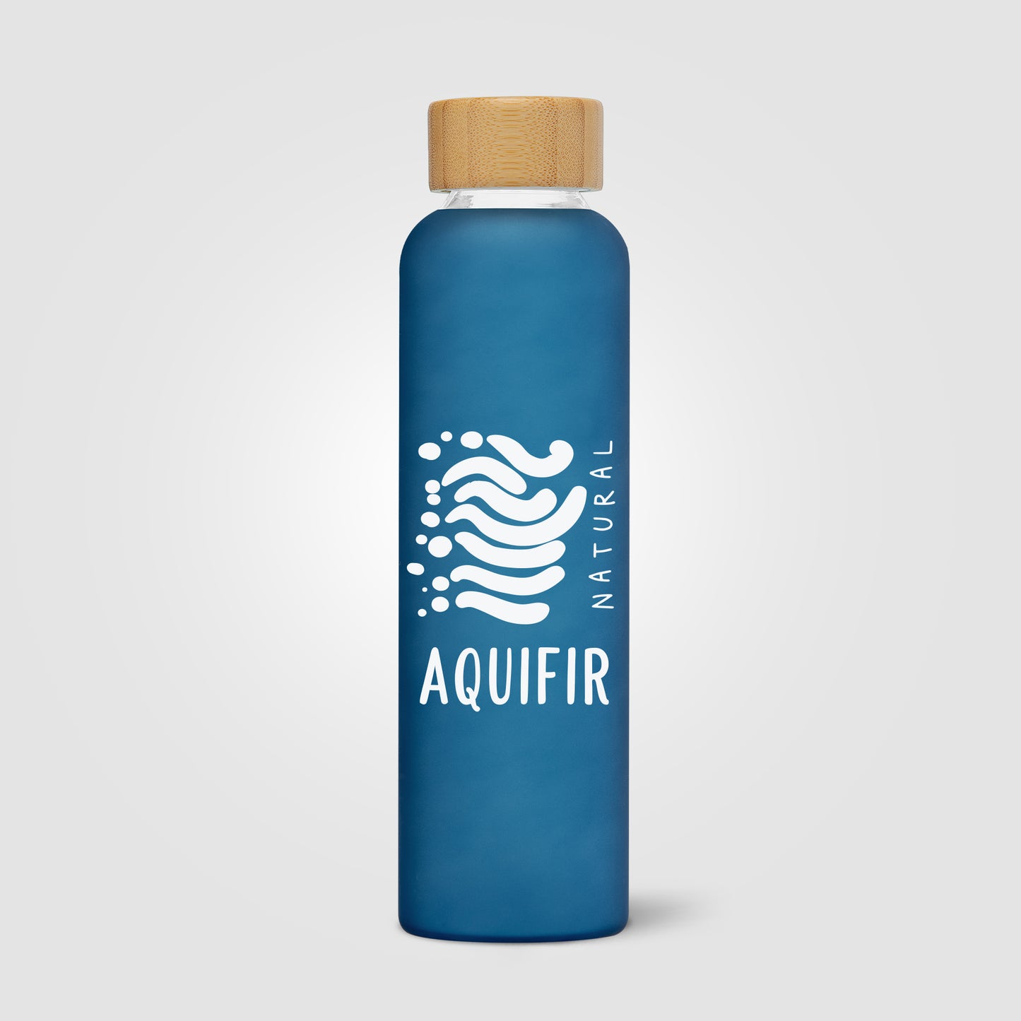 Brown (Lid) Lucerne - 20 oz. Frosted Borosilicate Glass Bottle with Bamboo Lid