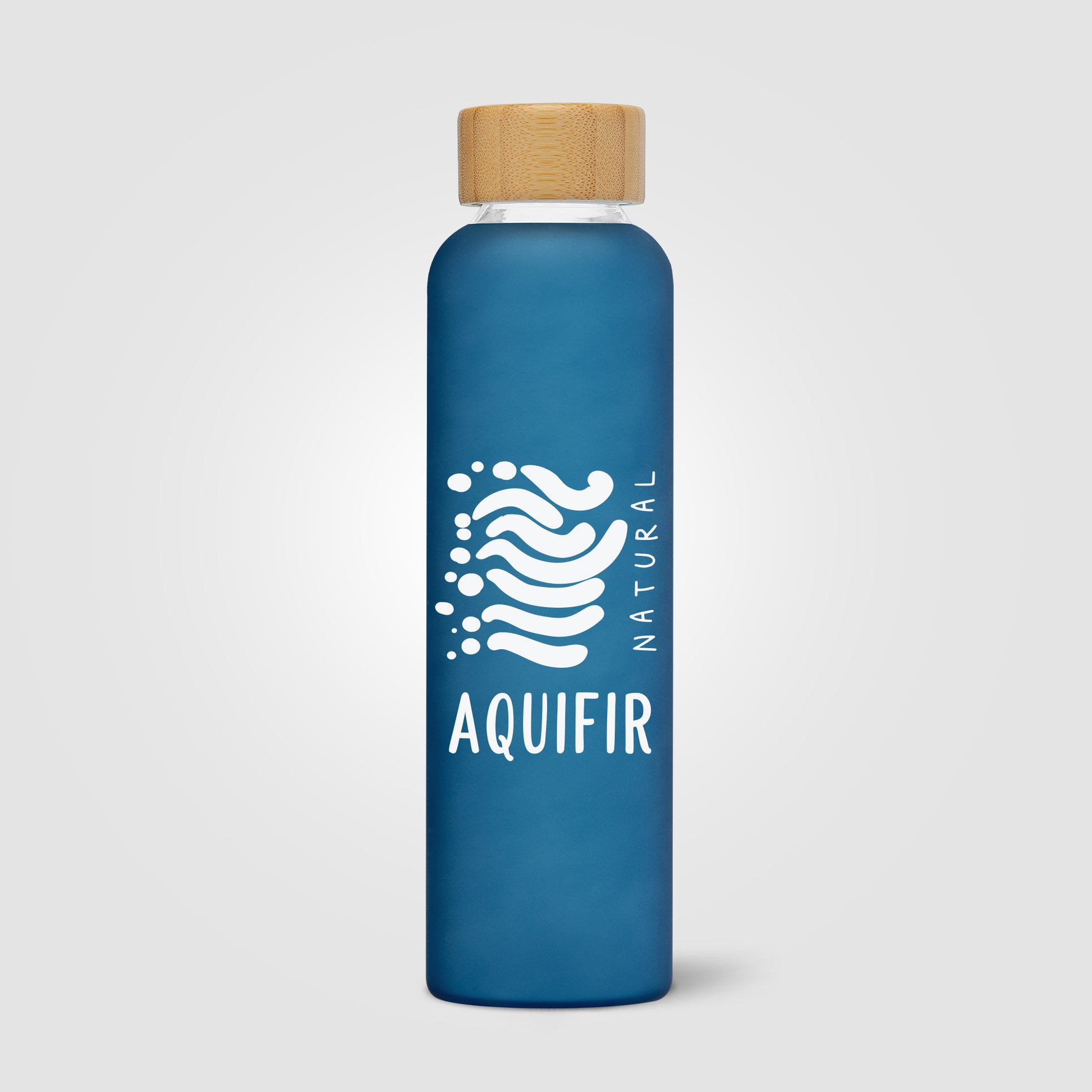 Brown (Lid) Lucerne - 20 oz. Frosted Borosilicate Glass Bottle with Bamboo Lid