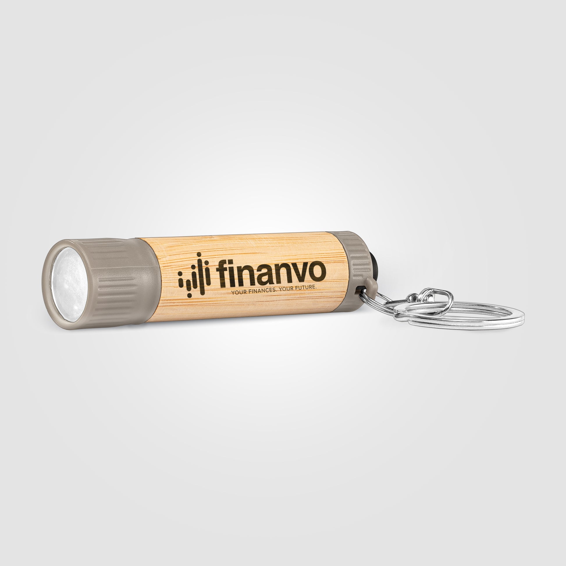 Brown (Product) Bamboo LED Flashlight with Keyring