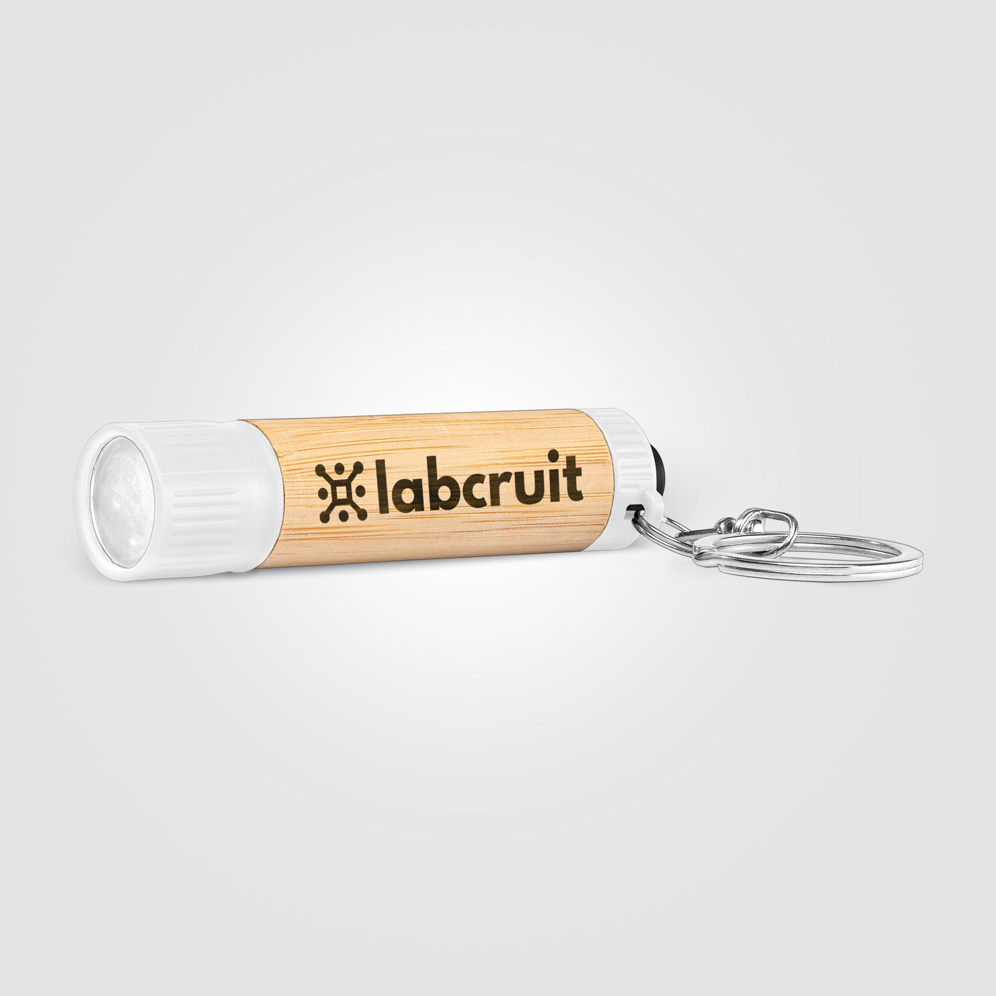 Brown (Product) Bamboo LED Flashlight with Keyring