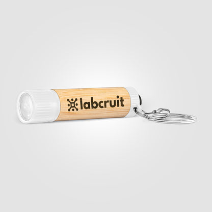 Brown (Product) Bamboo LED Flashlight with Keyring