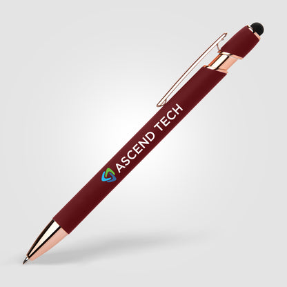 Burgundy (Barrel) Ellipse Gel Softy Rose Gold w/Stylus