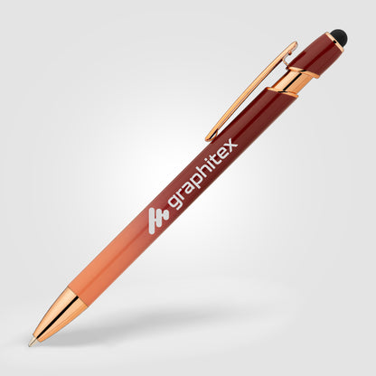 Burgundy (Barrel) Ellipse Ombre Rose Gold Stylus Pen