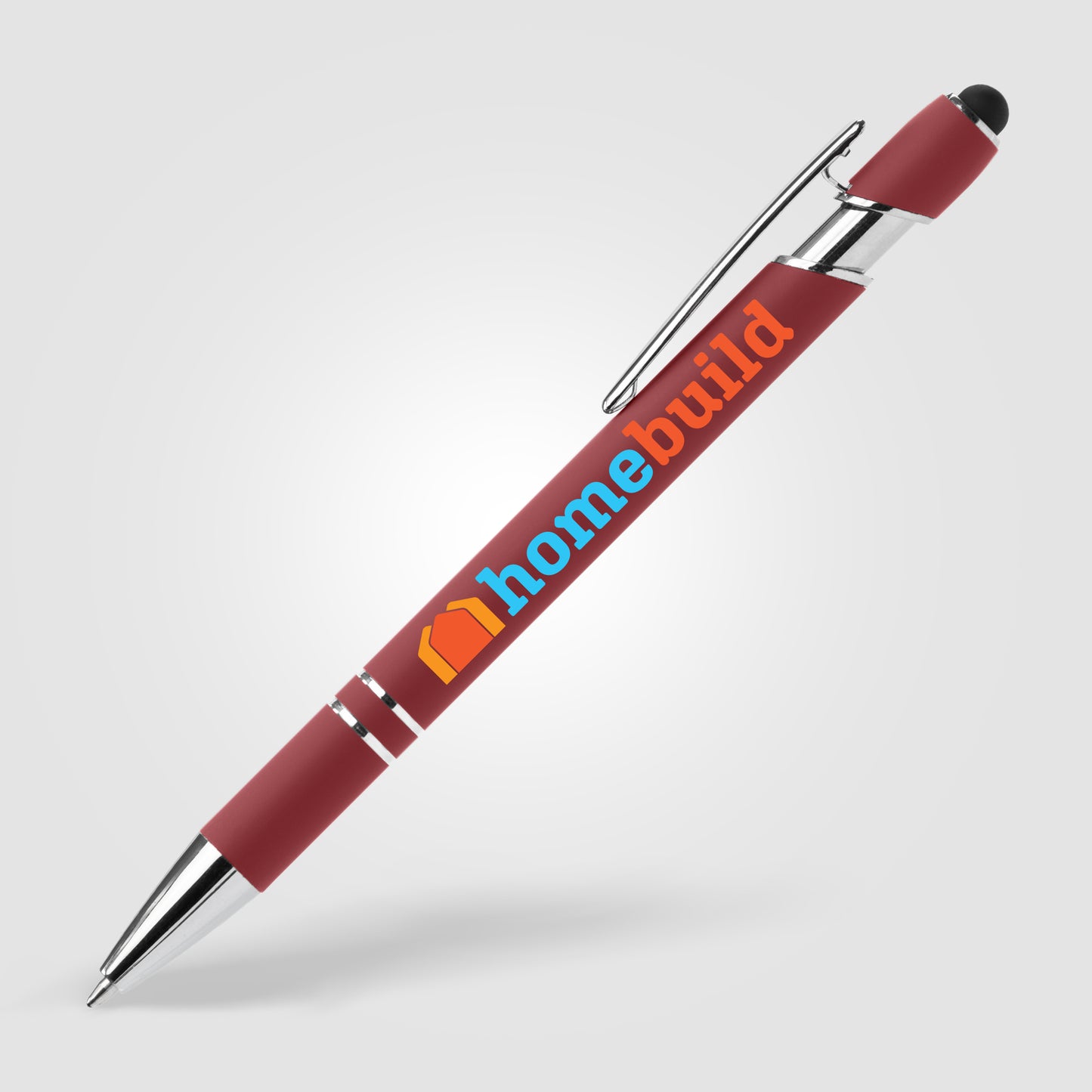 Burgundy (Barrel) Ellipse Softy Recycled Aluminum Pen w/ Stylus + Anti-Fraud Ink