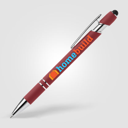 Burgundy (Barrel) Ellipse Softy Recycled Aluminum Pen w/ Stylus + Anti-Fraud Ink