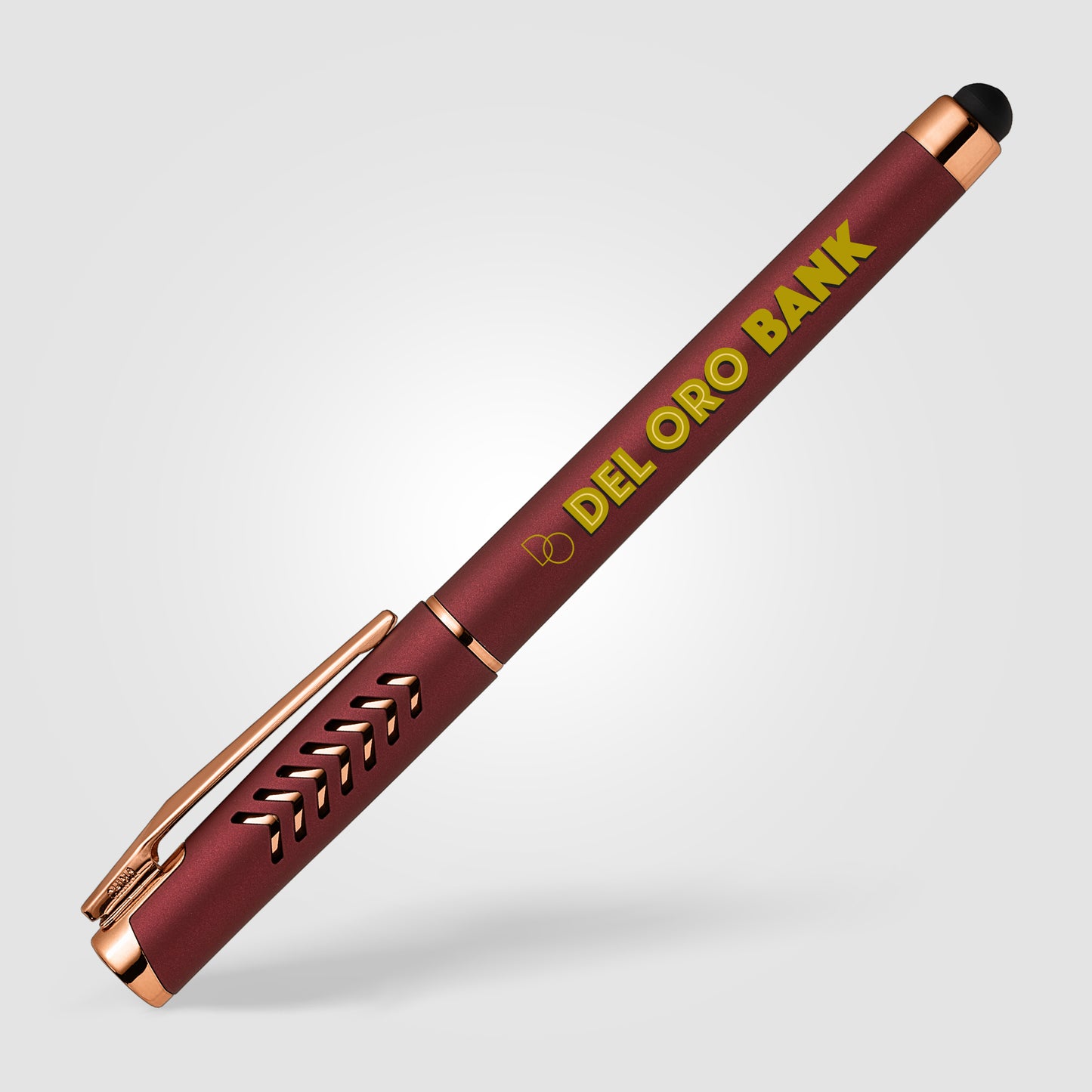 Burgundy (Barrel) Hollywood Rose Gold Gel Pen w/Stylus