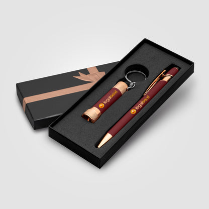 Burgundy (Product 1 Color) Ellipse & Chroma Softy Rose Gold Classic Ribbon Gift Set