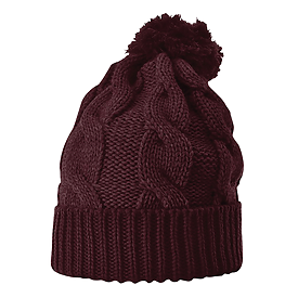 BURGUNDY Richardson Chunk Twist Knit Beanie with Cuff
