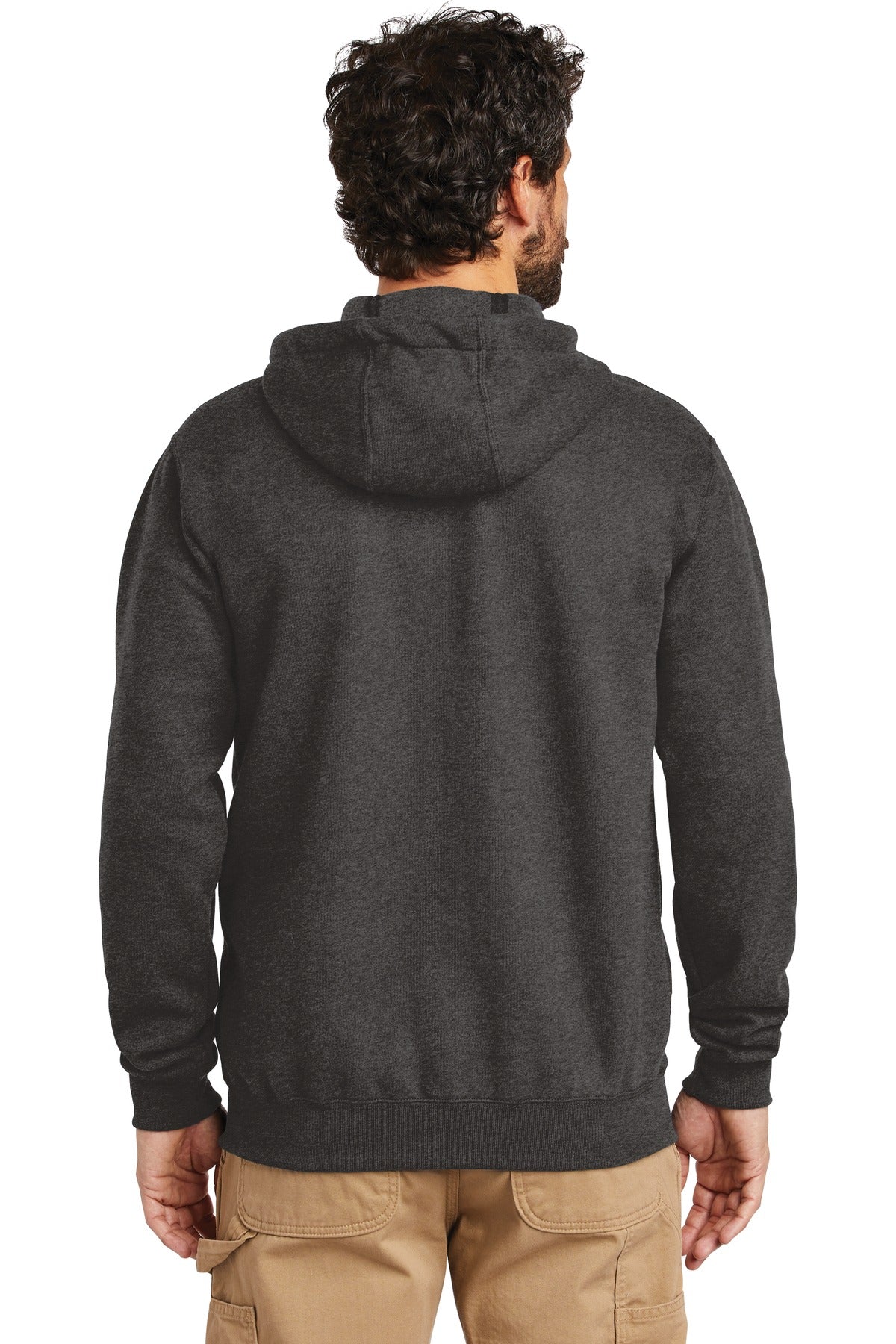 Carbon Heather Carhartt Midweight Hooded Zip-Front Sweatshirt. CTK122