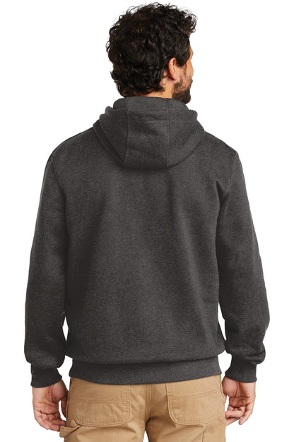 Carbon Heather Carhartt Rain Defender Paxton Heavyweight Hooded Sweatshirt. CT100615