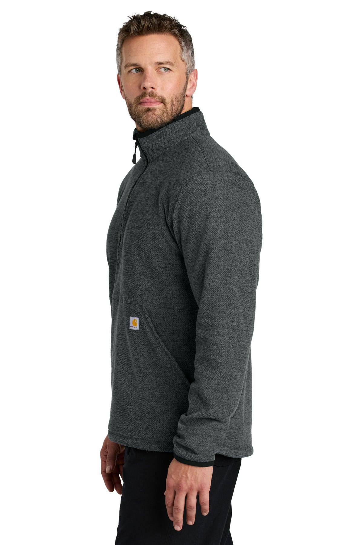CarbonHthr Carhartt Textured 1/2-Zip Fleece Jacket CT106417