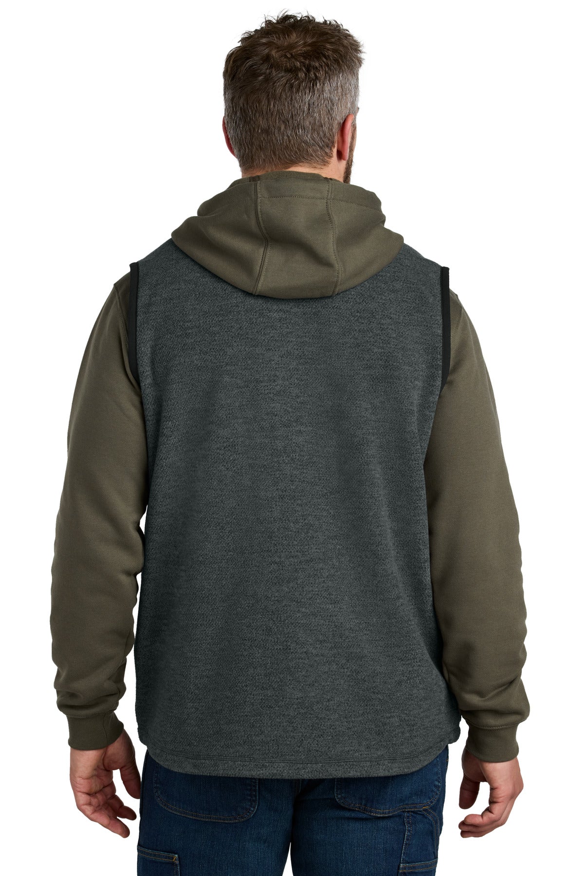 CarbonHthr Carhartt Textured Fleece Vest CT106418