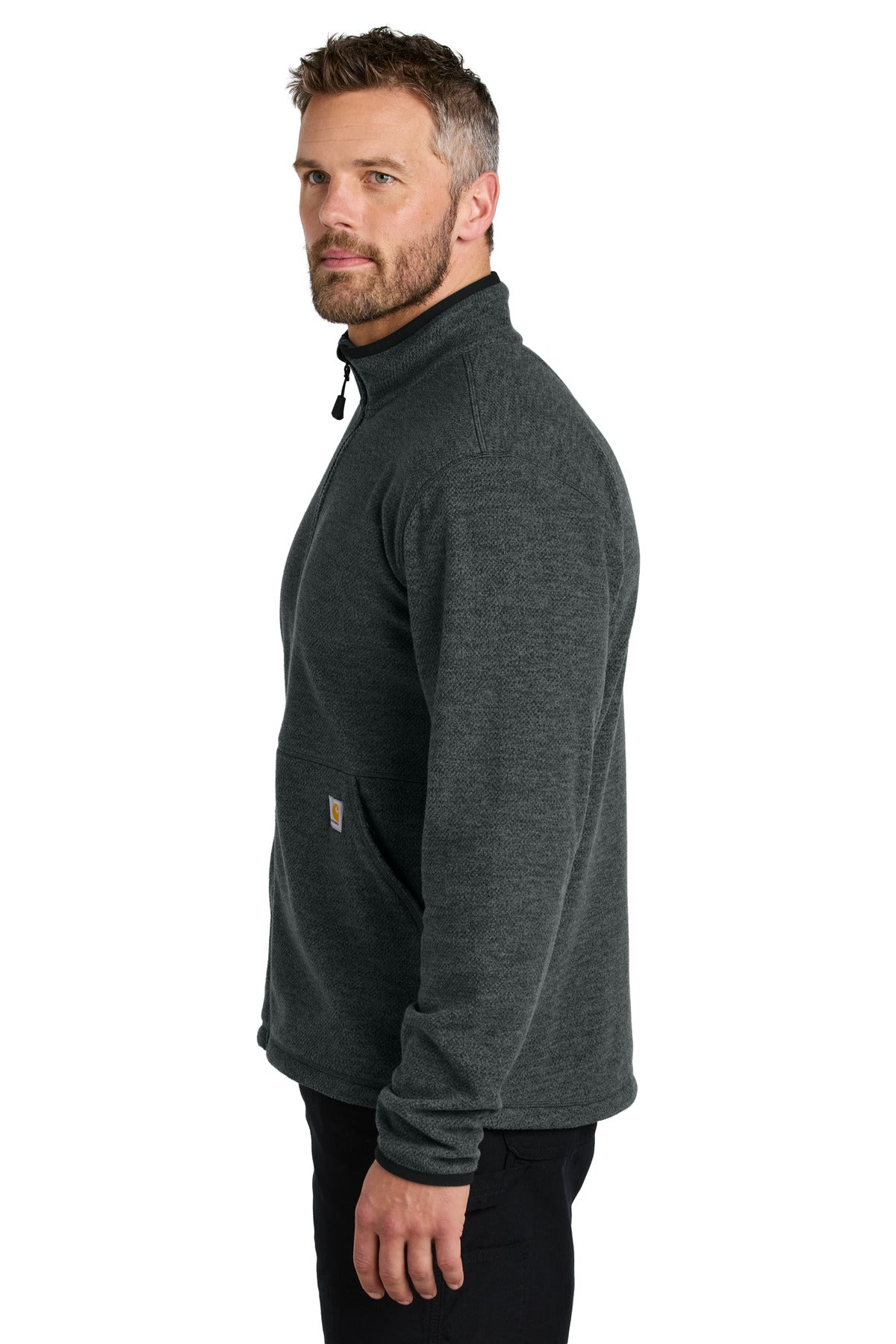 CarbonHthr Carhartt Textured Full-Zip Fleece Jacket CT106416