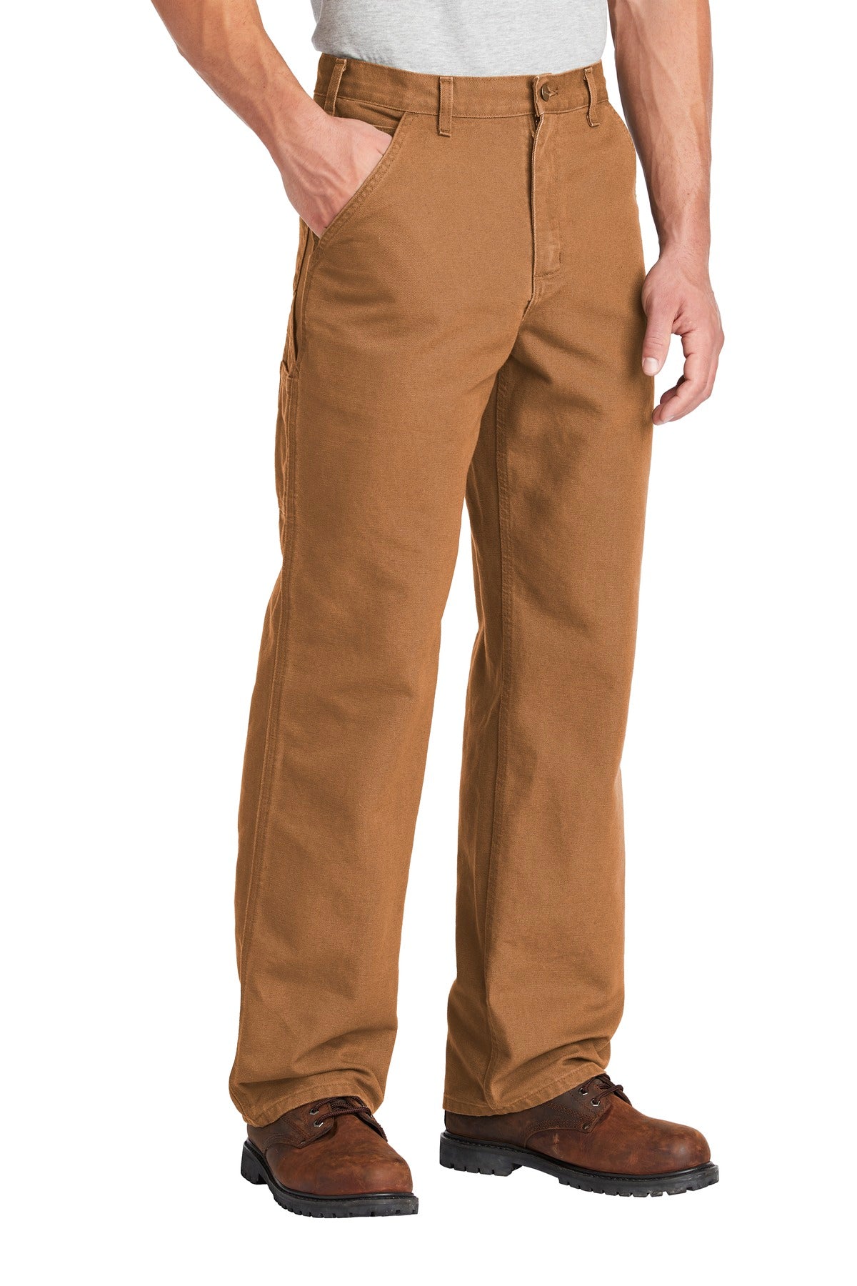 Carhartt Brown Carhartt Washed-Duck Work Dungaree. CTB11
