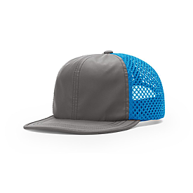 CHARCOAL/CYAN BLUE Richardson Rogue Wide Set Mesh Cap