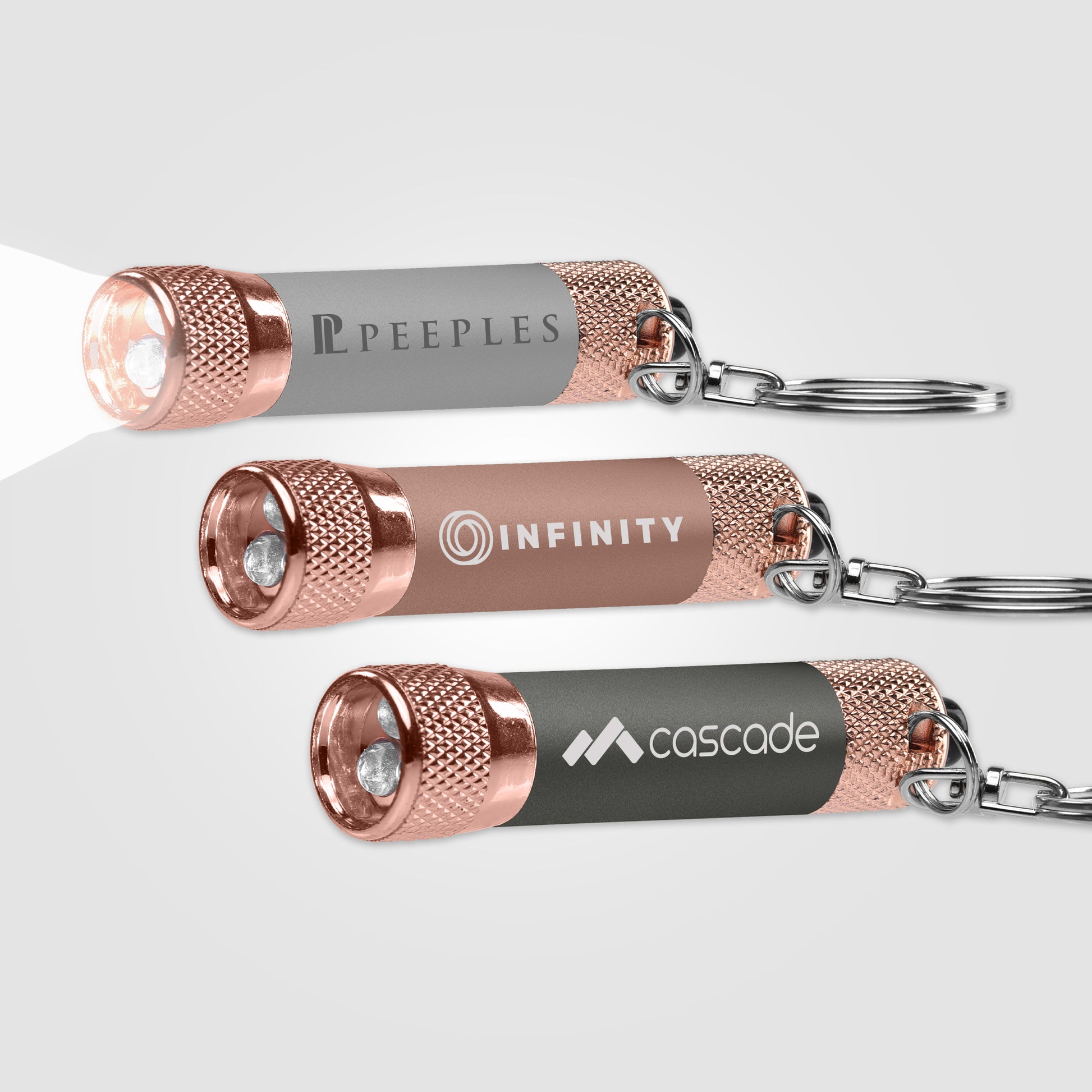Chroma Softy Rose Gold Metallic - LED Flashlight with Keyring  grouped