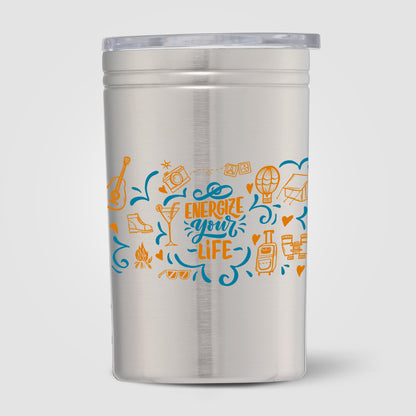 Clear (Lid) Chill - 11 oz. 2-in-1 Tumbler & Can Insulator