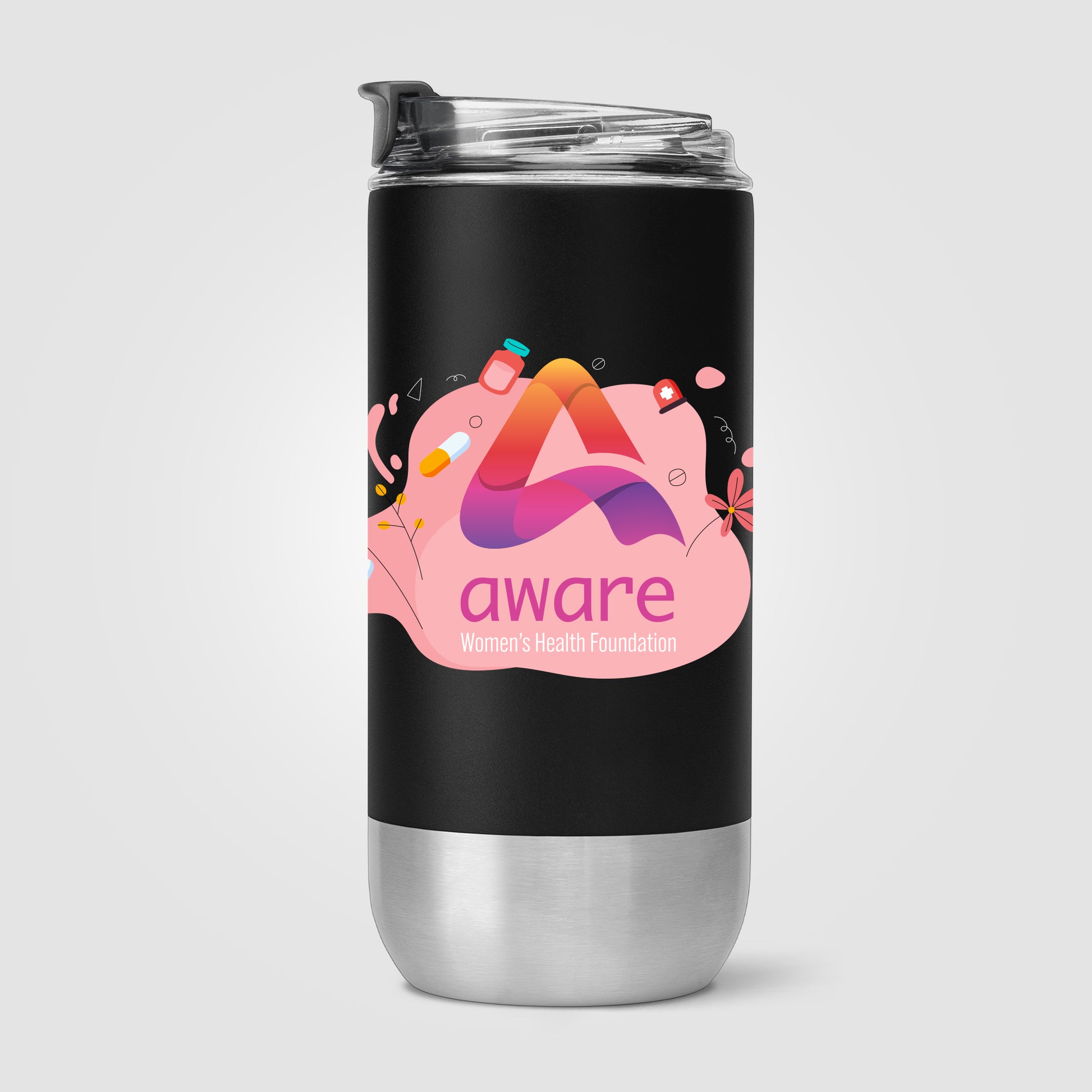 Clear (Lid) Glacier - 16 oz. Double-Wall Recycled Stainless Steel Tumbler