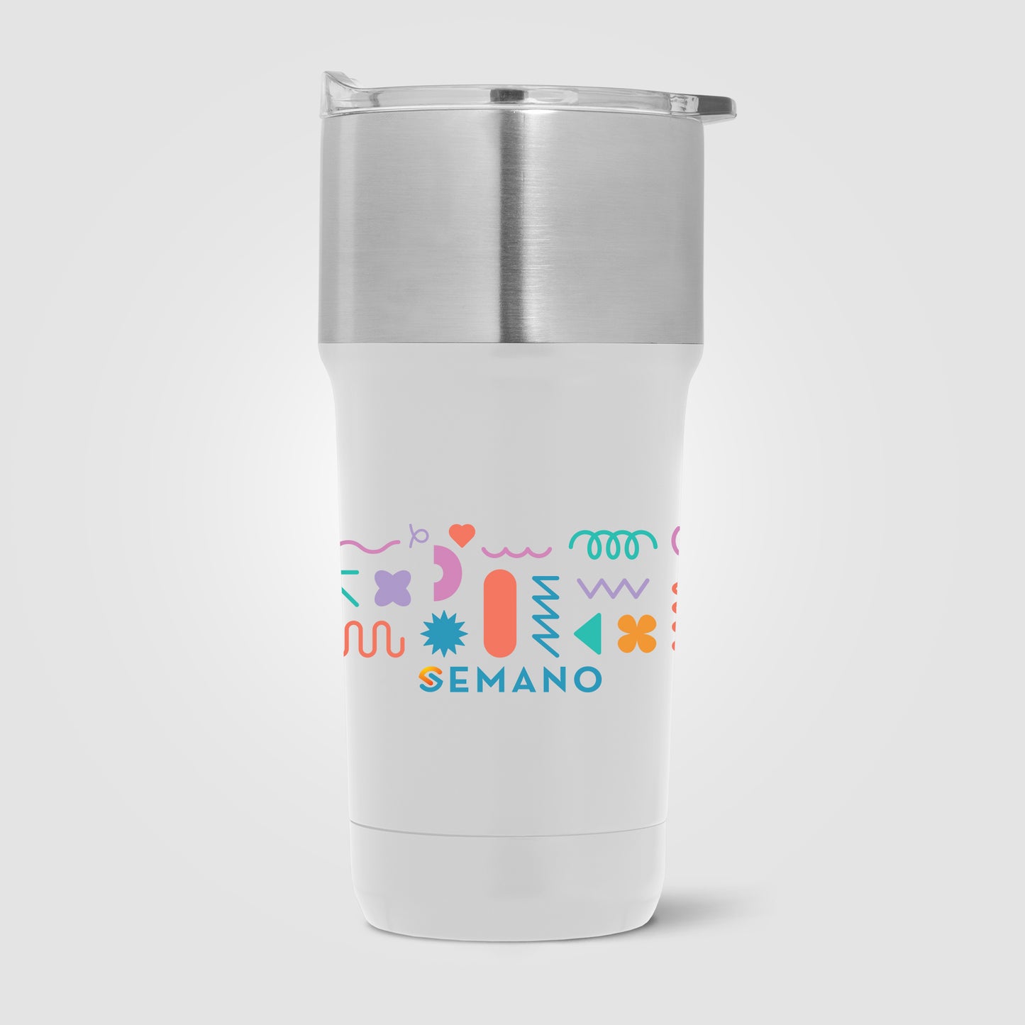 Clear (Lid) Optimus - 20 oz. Double Wall Recycled Stainless Tumbler with Ceramic Interior