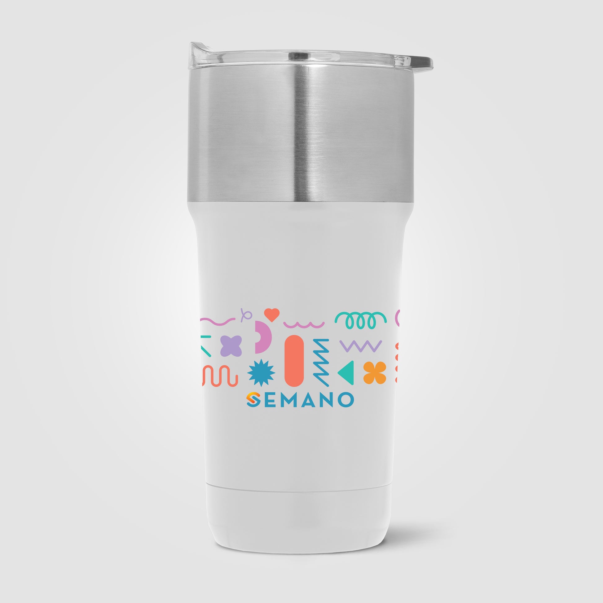 Clear (Lid) Optimus - 20 oz. Double Wall Recycled Stainless Tumbler with Ceramic Interior