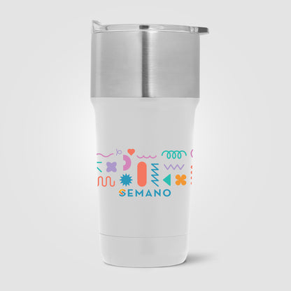Clear (Lid) Optimus - 20 oz. Double Wall Recycled Stainless Tumbler with Ceramic Interior