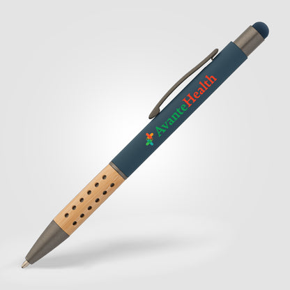 Dark Blue (Barrel) Bowie Bamboo Grip Stylus Pen