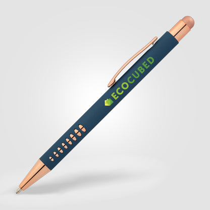 Dark Blue (Barrel) Bowie Rose Gold Stylus Pen