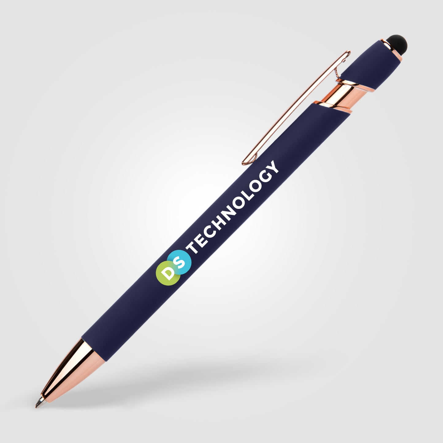 Dark Blue (Barrel) Ellipse Gel Softy Rose Gold w/Stylus