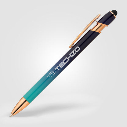 Dark Blue (Barrel) Ellipse Ombre Rose Gold Stylus Pen