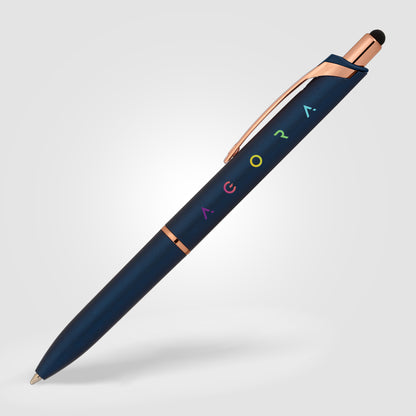 Dark Blue (Barrel) Iris Rose Gold Stylus Pen