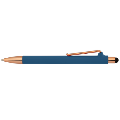 Dark Blue (Barrel) Paris Softy Rose Gold Stylus Pen plain