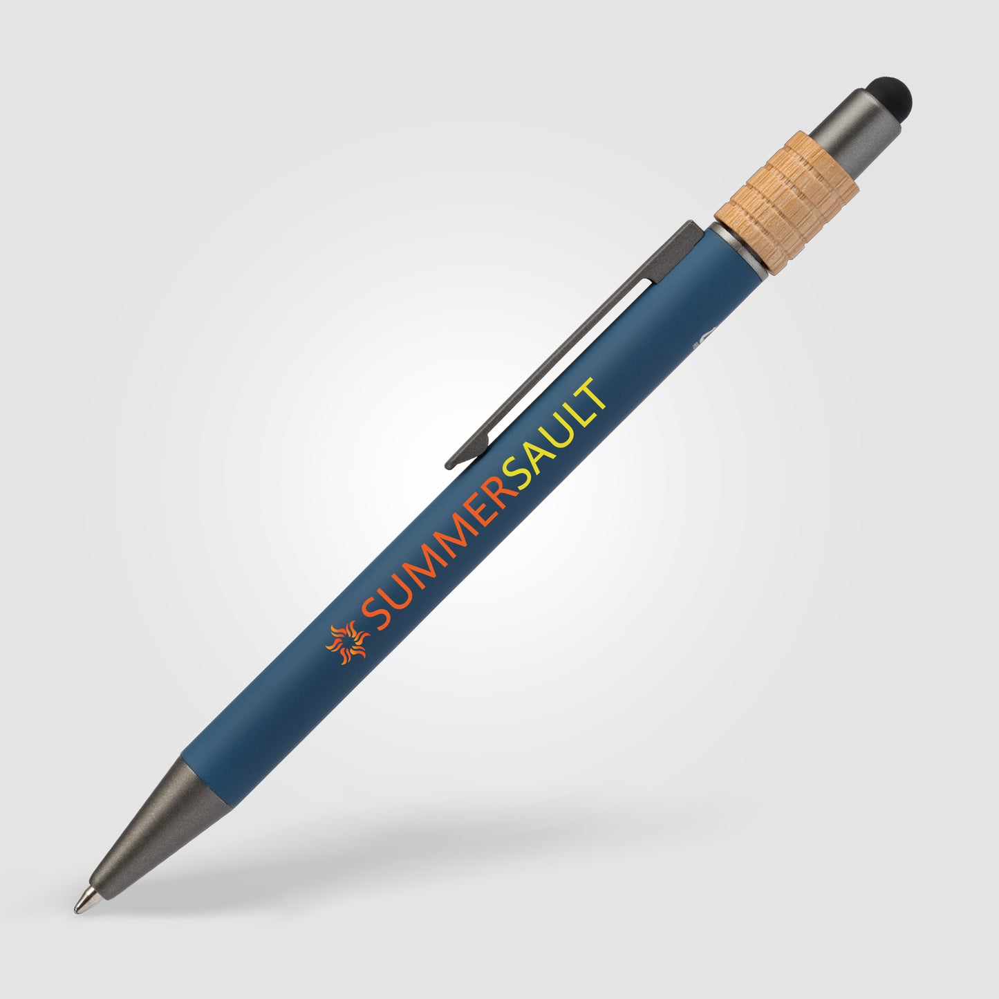 Dark Blue (Barrel) Reborn Spinner Recycled Aluminum Pen w/ Stylus