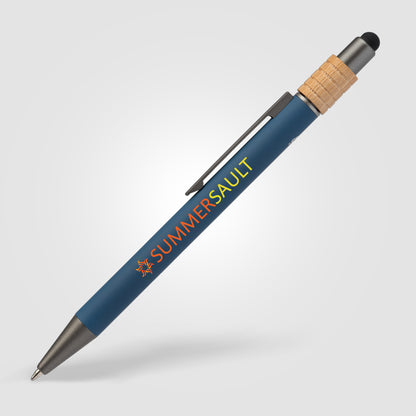 Dark Blue (Barrel) Reborn Spinner Recycled Aluminum Pen w/ Stylus
