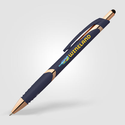 Dark Blue (Barrel) Solana Softy Rose Gold w/ Stylus