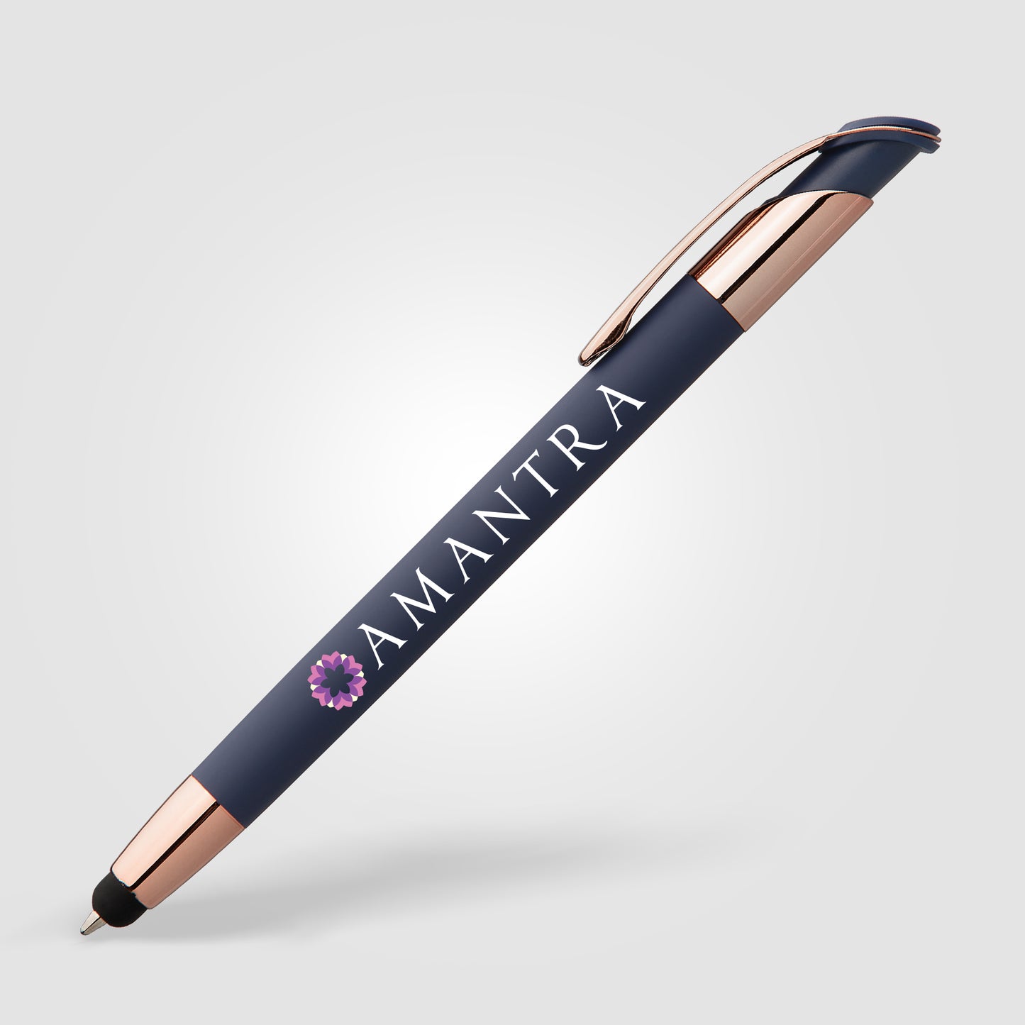 Dark Blue (Barrel) Venice Softy Rose Gold w/ Stylus