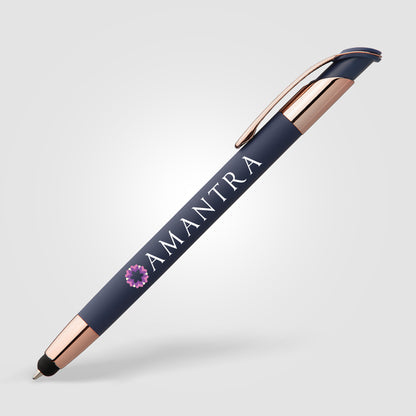 Dark Blue (Barrel) Venice Softy Rose Gold w/ Stylus