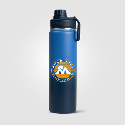 Dark Blue (Lid) Alaska Ombre - 24 oz. Stainless Steel Double Wall Water Bottle
